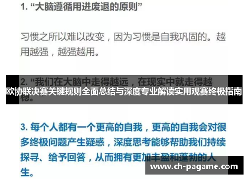 欧协联决赛关键规则全面总结与深度专业解读实用观赛终极指南